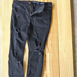 HOLLISTER black jeans , size W28 L30 high-rise super skinny stretch ripped